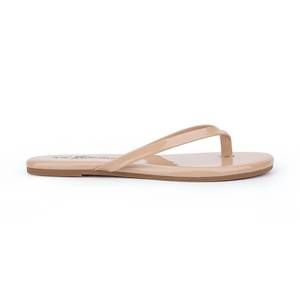 NEW YOSI SAMRA women's rivington flip flop sandal in nude patent
